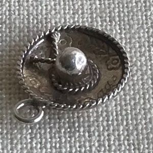 Vintage Silver sombrero charm